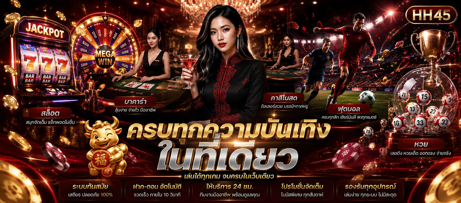HH45 รวมสล็อต คาสิโน กีฬา และหวย